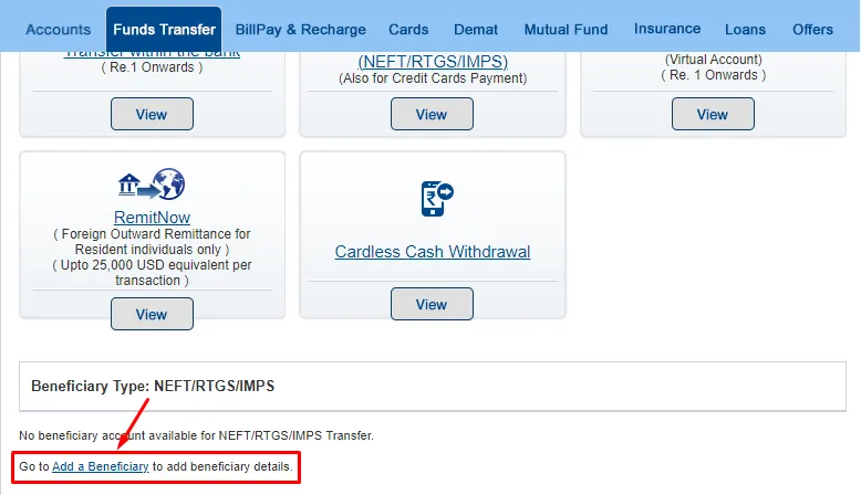 How to add Beneficiary in HDFC