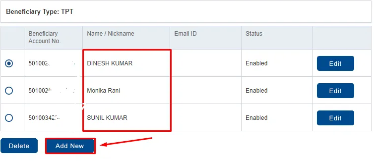 How to add Beneficiary in HDFC