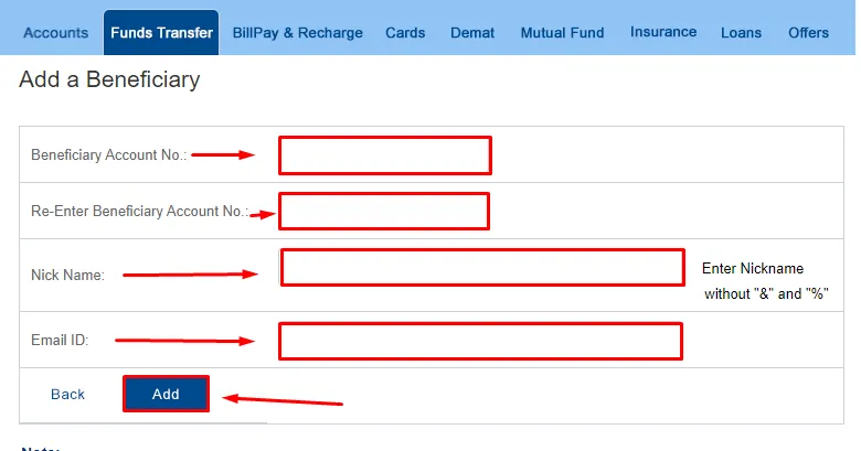 How to add Beneficiary in HDFC