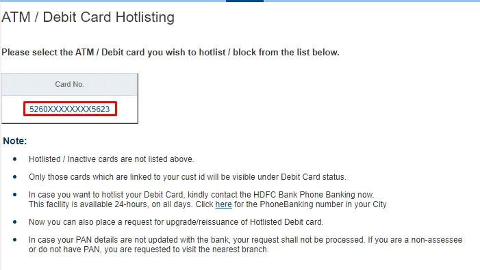 How To Block HDFC Debit Card 