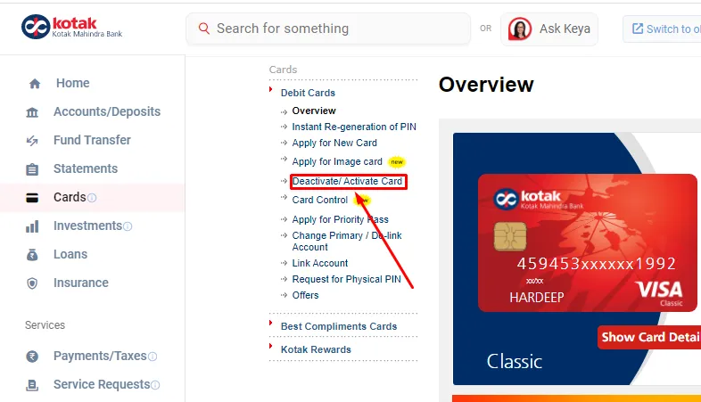 How To Deactivate Kotak Debit Card