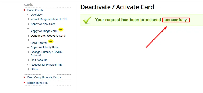 How To Deactivate Kotak Debit Card