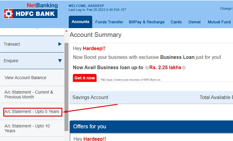 How To Download Last 6 Months Bank Statement From HDFC