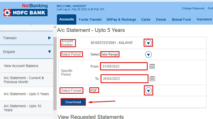 How To Download Last 6 Months Bank Statement From HDFC