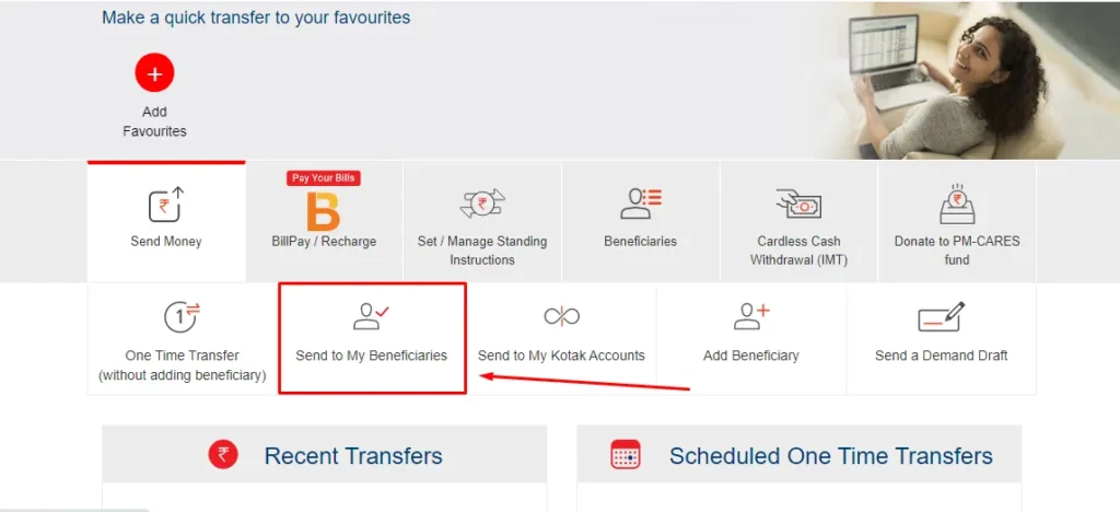 How to transfer money from Kotak to HDFC