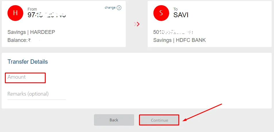 How to transfer money from Kotak to HDFC