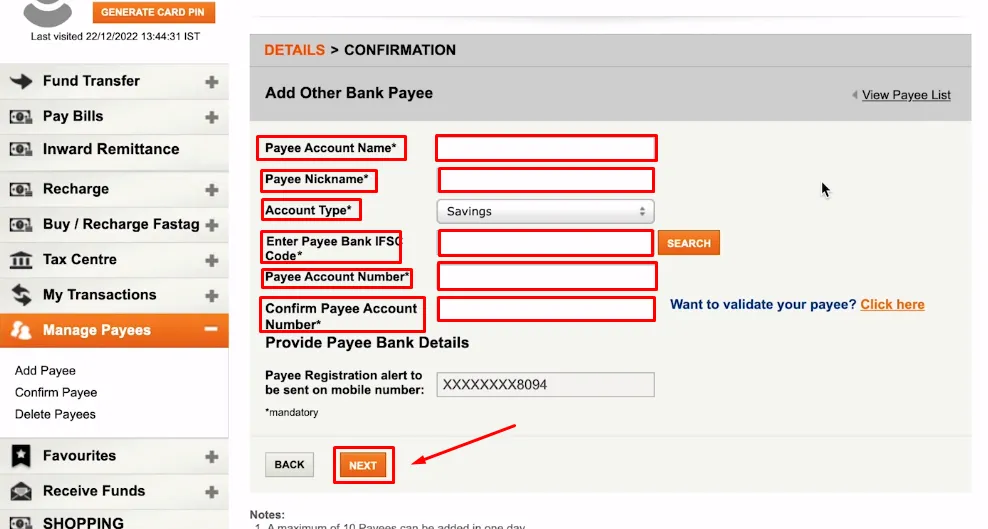 How To Add Payee In ICICI Bank 