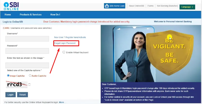 How To Forgot SBI Net Banking Password