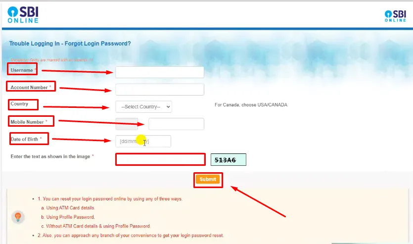 How To Forgot SBI Net Banking Password