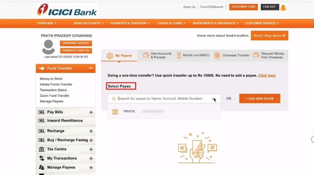 How To Transfer Money From ICICI Bank To Other Bank