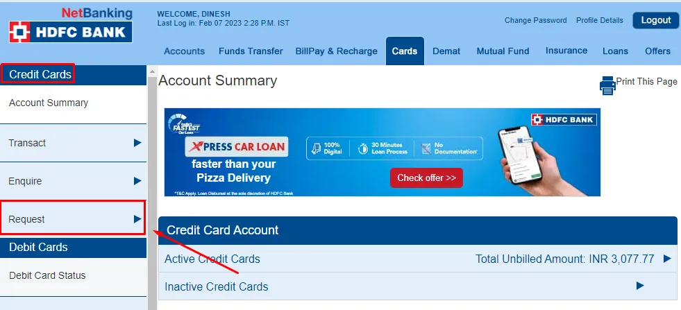 How To Block HDFC Credit Card