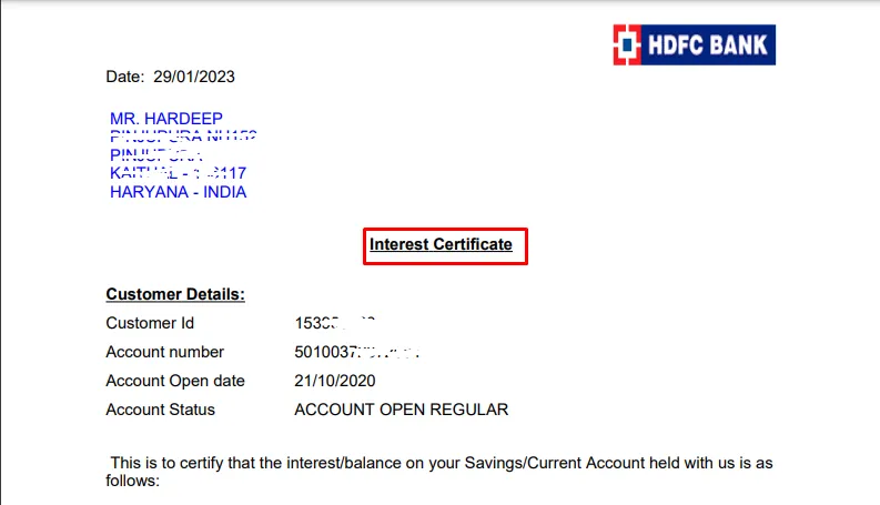 How To Download Interest Certificate From HDFC Bank