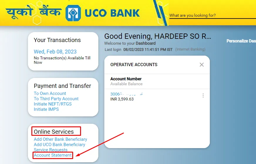 How To Download UCO Bank Statement