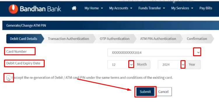 How To Generate Bandhan Bank Debit Card PIN