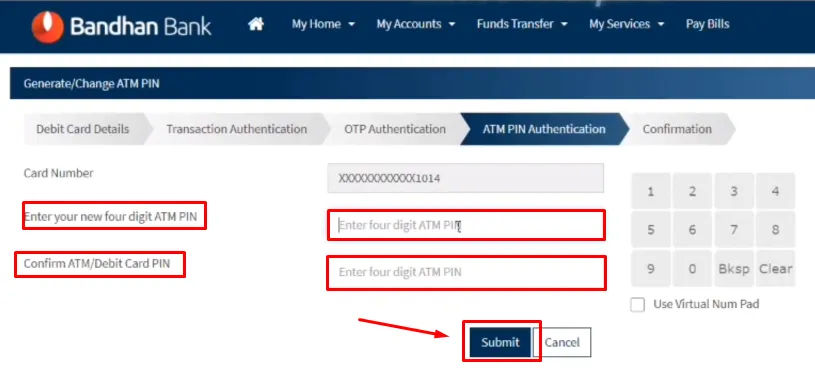 How To Generate Bandhan Bank Debit Card PIN