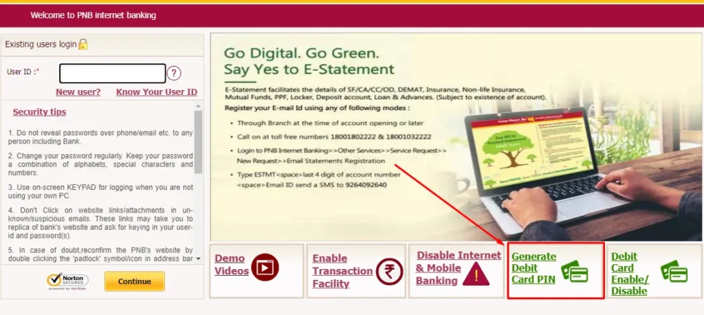 How To Generate PIN For PNB Debit Card