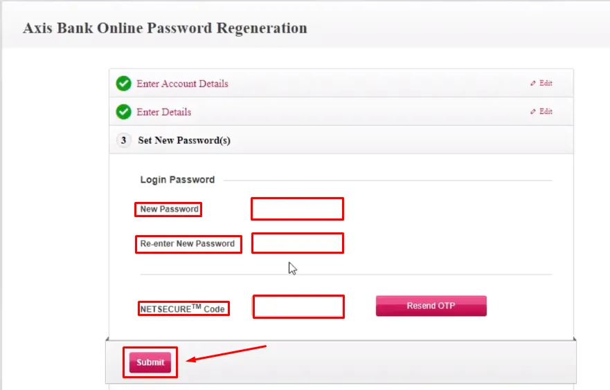 How To Reset Axis Bank Net Banking Password 