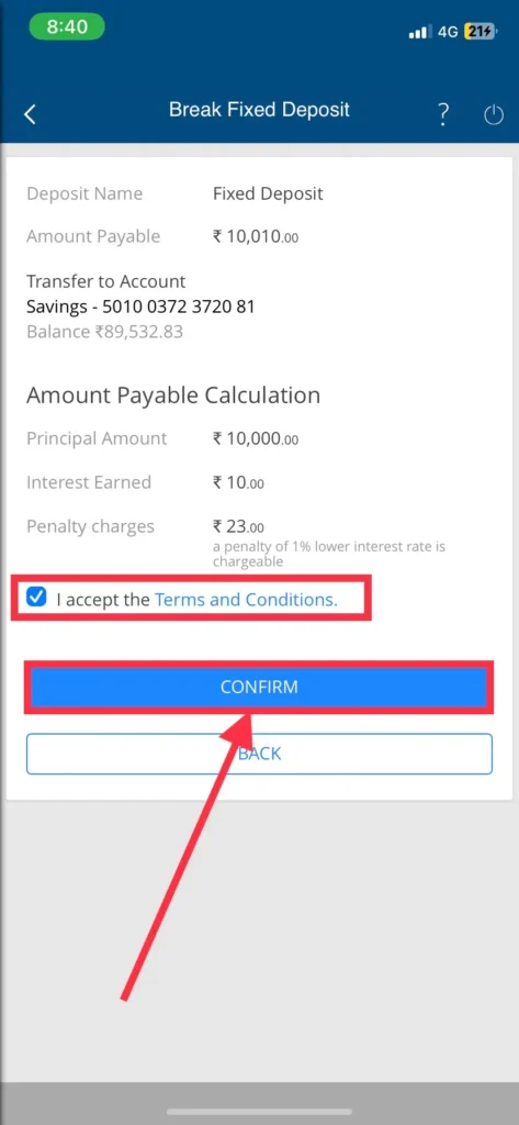 How To Break FD In HDFC