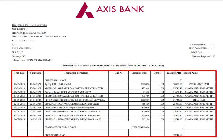 How To Download Axis Bank Statement