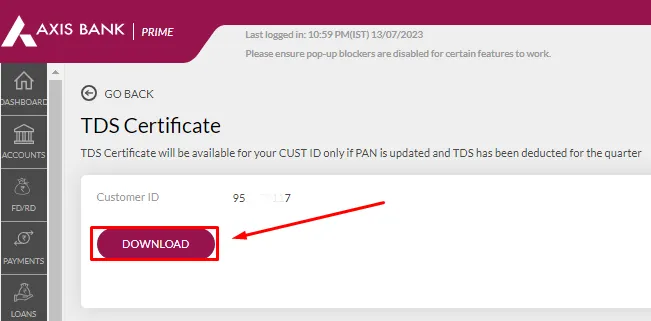 How To Download TDS Certificate in Axis Bank